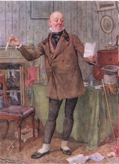 Mr Micawber (David Copperfield) (litografía en color) de Frank Reynolds