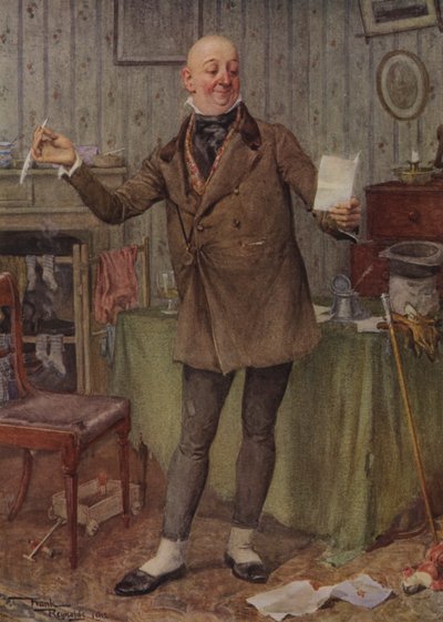 Mr Micawber (litografía en color) de Frank Reynolds