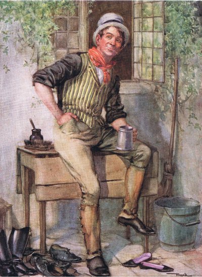 Sam Weller (Pickwick Papers) (litografía en color) de Frank Reynolds