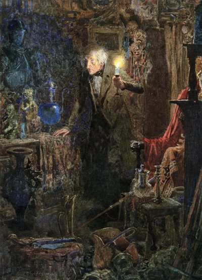 The Old Curiosity Shop (litografía en color) de Frank Reynolds