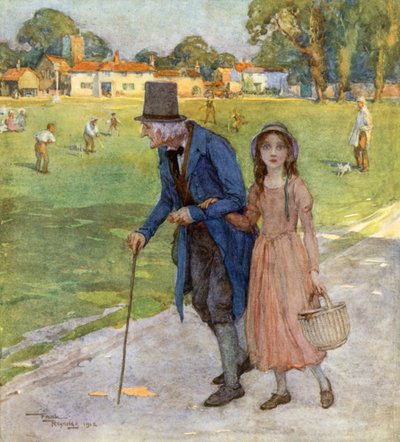 Los caminantes (litografía en color) de Frank Reynolds