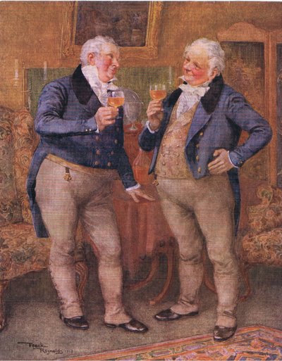 Los hermanos Cheeryble (Nicholas Nickelby) (litografía en color) de Frank Reynolds