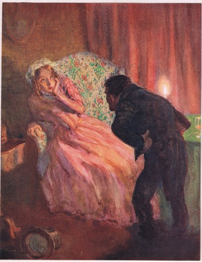 "Te creías viuda, ¿eh", c.1920 (litografía en color) de Frank Reynolds