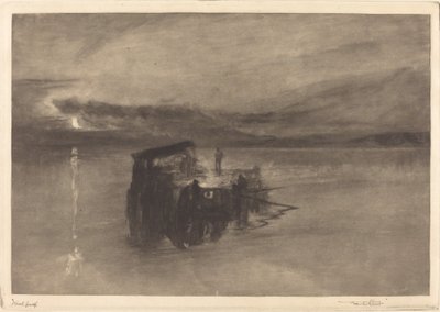 La balsa de madera en el Rin de Frank Short, after Joseph Mallord William Turner