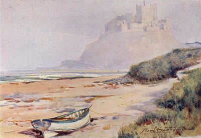 Castillo de Bamburgh (litografía en color) de Frank Southgate