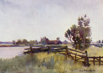Norfolk Broads: La cabaña de Green debajo del puente de Acle de Frank Southgate