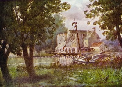 Norfolk Broads: Molino de Horstead (litografía en color) de Frank Southgate