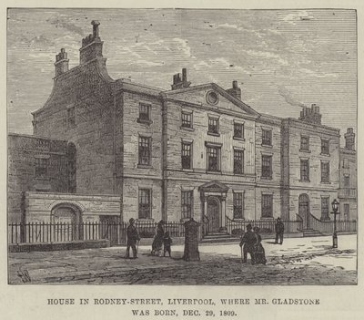 Casa en Rodney-Street, Liverpool, donde nació el Sr. Gladstone, 29 de diciembre de 1809 de Frank Watkins