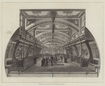 Interior del salón en el barco de vapor Bessemer de Frank Watkins