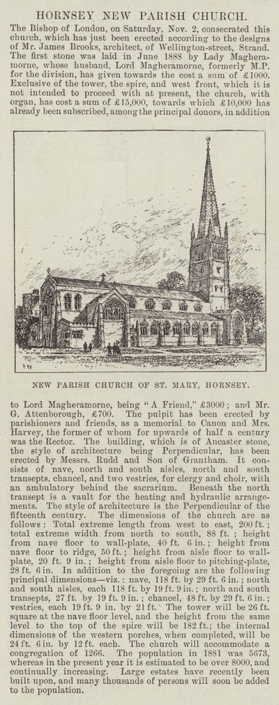 Nueva iglesia parroquial de Santa María, Hornsey de Frank Watkins
