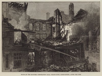 Ruinas del Scottish Corporation Hall, Crane-Court, Fleet-Street, después del incendio de Frank Watkins