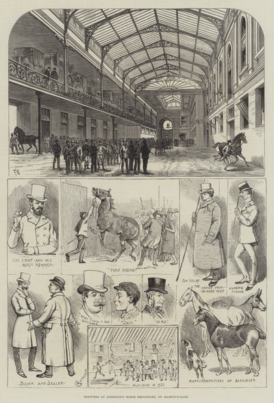 Bocetos en el depósito de caballos de Aldridge, St Martin