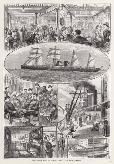 El SS Austral de Anchor Line, Viaje de Prueba desde Glasgow de Frank Watkins