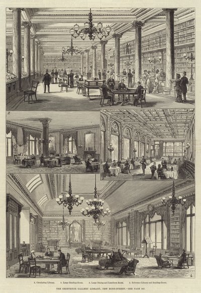 La Biblioteca de la Galería Grosvenor, New Bond-Street de Frank Watkins