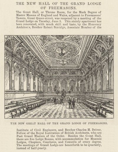 El nuevo gran salón de la Gran Logia de los Francmasones de Frank Watkins