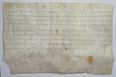 Documento firmado por el emperador Carlomagno (742-814) con su monograma (vitela) de Frankish School