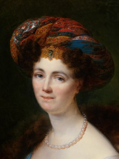 Detalle del Retrato de Josephine Victoire Meslier-Duvey (óleo sobre lienzo) de François Joseph Kinsoen