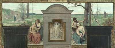 Boceto para el ayuntamiento del distrito XV: La familia, entre 1883 y 1884 (óleo sobre lienzo) de François Alfred Delobbe