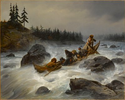 El Duque de Orleans en el río Muonio en Laponia, agosto de 1795 de François August Biard