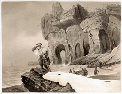 Isla del Oso de Viajes en Escandinavia, en Laponia, en Spitzberg y en las Feroe, pub. 1852 de François Auguste Biard