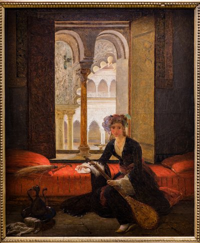 Sultana en un interior (óleo sobre lienzo) de François Auguste Biard