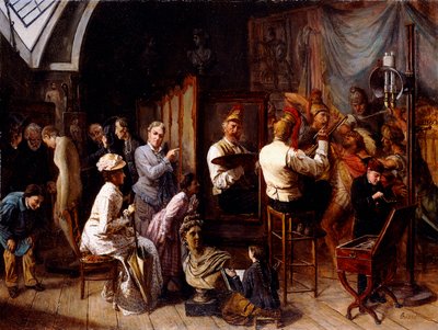 El estudio del artista de François Auguste Biard