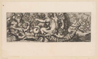 Triunfo de Met Galatea con Nereidas, Sátiros y Putti Figuras mitológicas junto al agua (título de la serie) de François Bignon (attributed to)