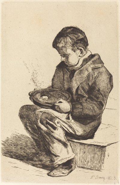 Niño Comiendo Sopa de François Bonvin