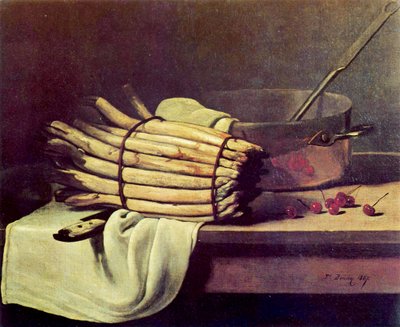 Alemán: Still life with asparagus de François Bonvin