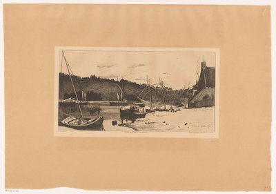 Visión del puerto de Rance
Bords de la Rance (cerca de Dinan) (título en el objeto)
Diez Eaux-fortes, dibujadas y grabadas por F. Bonvin, pintor (título de la serie) de François Bonvin