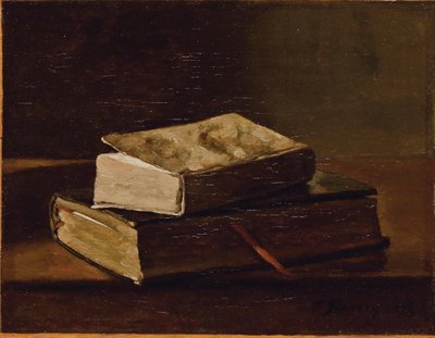 Naturaleza muerta con dos libros de François Bonvin