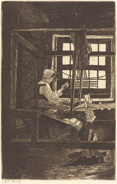 Tejedora (La Tisserande) de François Bonvin