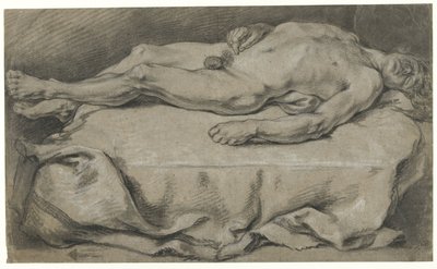 Estudio anatómico del desnudo masculino reclinado de François Boucher (manner of)