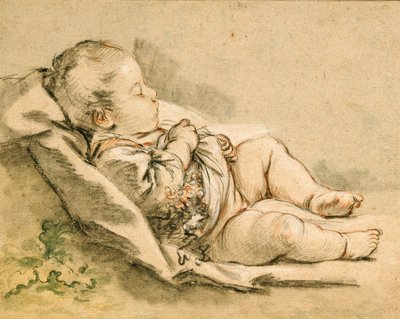 Un bebé durmiendo de François Boucher