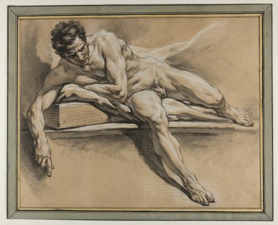 Estudio académico de un desnudo masculino reclinado de François Boucher