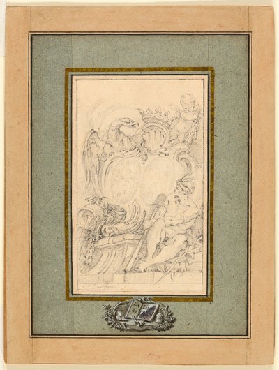 Exlibris heráldico para Crozat, Barón de Thiers de François Boucher