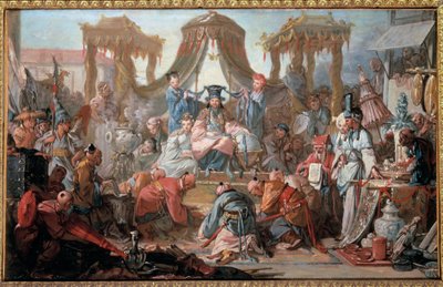 Audiencia del Emperador de China. Los súbditos se postran ante el emperador. Pintura de François Boucher de François Boucher