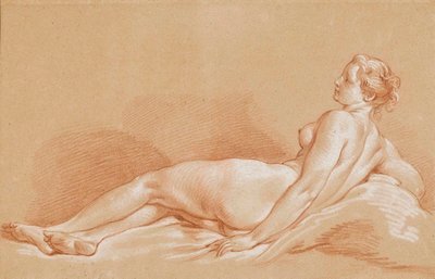 Boucher - Mujer joven tumbada de François Boucher