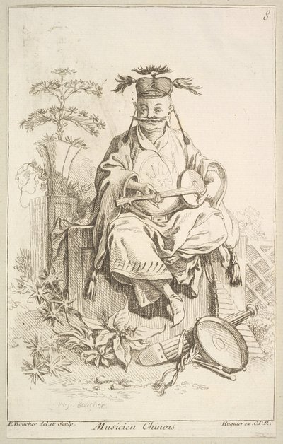 Músico chino, 1738-45 de François Boucher