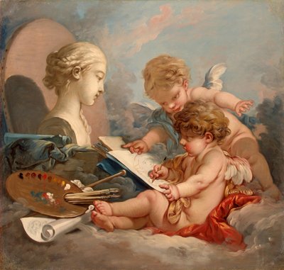 Cupidos. Alegoría de la pintura de François Boucher