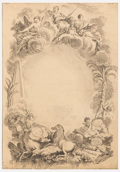 Diseño para un escudo en honor a William Earl Cowper (ca. 1665-1723) de François Boucher