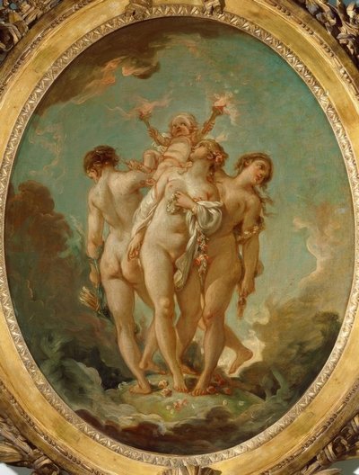 Las tres gracias con Amor de François Boucher