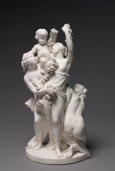 Figura del Amor llevada por las Tres Gracias, fabricada por la Fábrica de Sèvres, 1768 de François Boucher