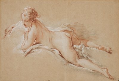 Francés: Mujer tumbada boca abajo de François Boucher