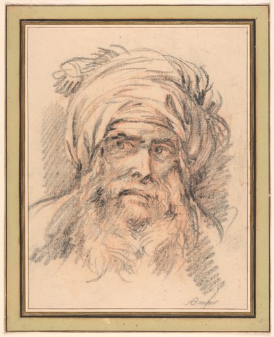 Cabeza de un Hombre con Turbante de François Boucher