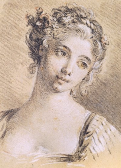 Cabeza de una joven de François Boucher