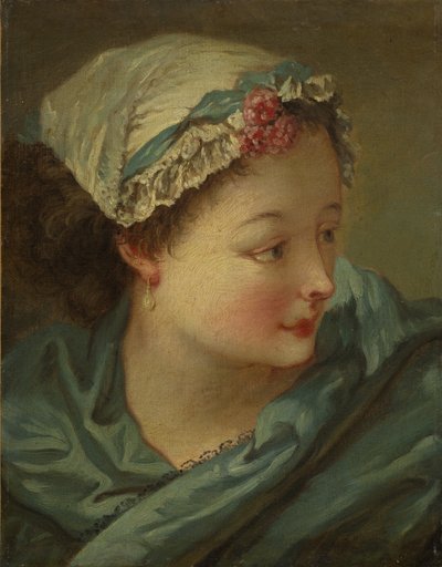 Cabeza de una Mujer Joven, principios de 1730s de François Boucher