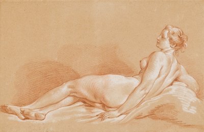 Joven mujer acostada de François Boucher