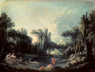Paisaje con un estanque, 1746 de François Boucher