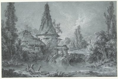 Paisaje con una torre, cerca de Beauvais de François Boucher